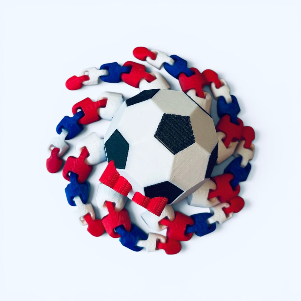 Soctopus Soccer Octopus 3D Printed Toy Fidget - Articulated for World Cup International Fans USA France