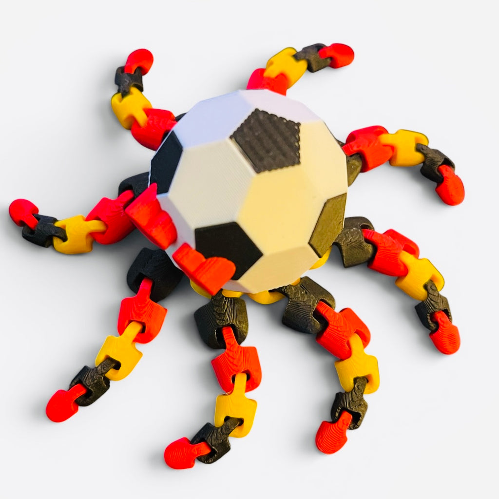 Soctopus Soccer Octopus 3D Printed Toy Fidget - Articulated Buddy for International World Cup Fans
