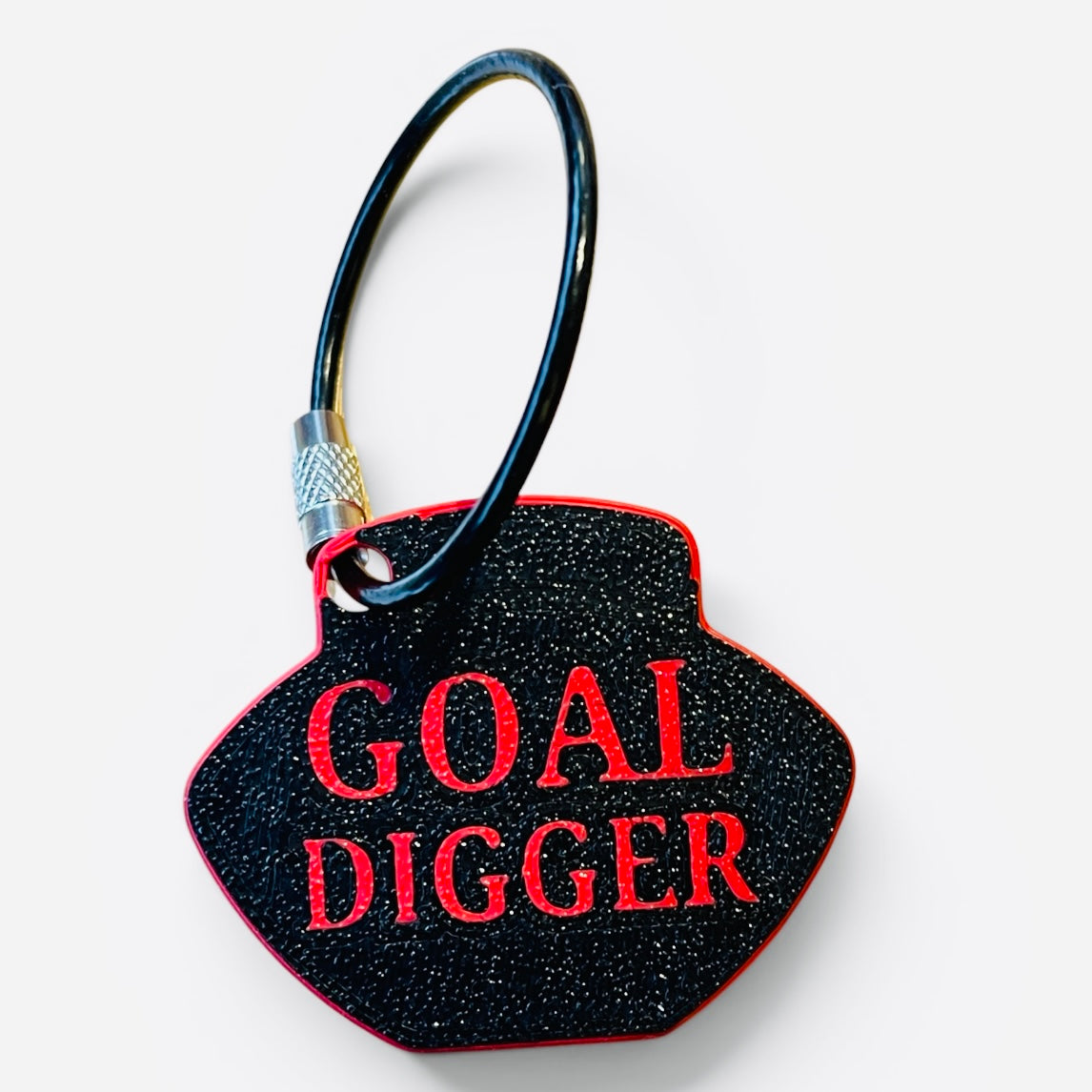 Soccer themed Sip Shield | Can Opener & Drink Protector for Tailgates, Watch Parties & Festivals | Goal Digger black red