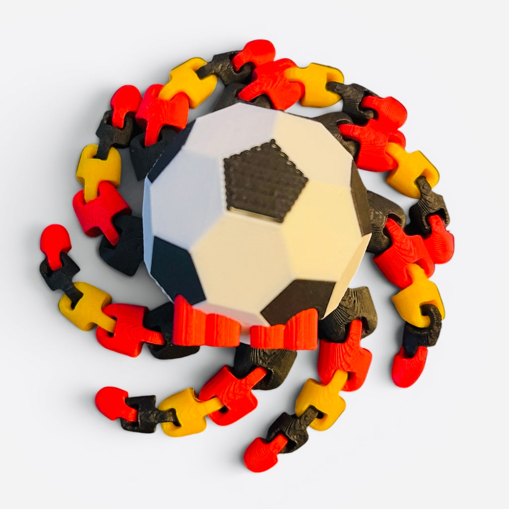 Soctopus Soccer Octopus 3D Printed Toy Fidget - Articulated Buddy for International World Cup Fans