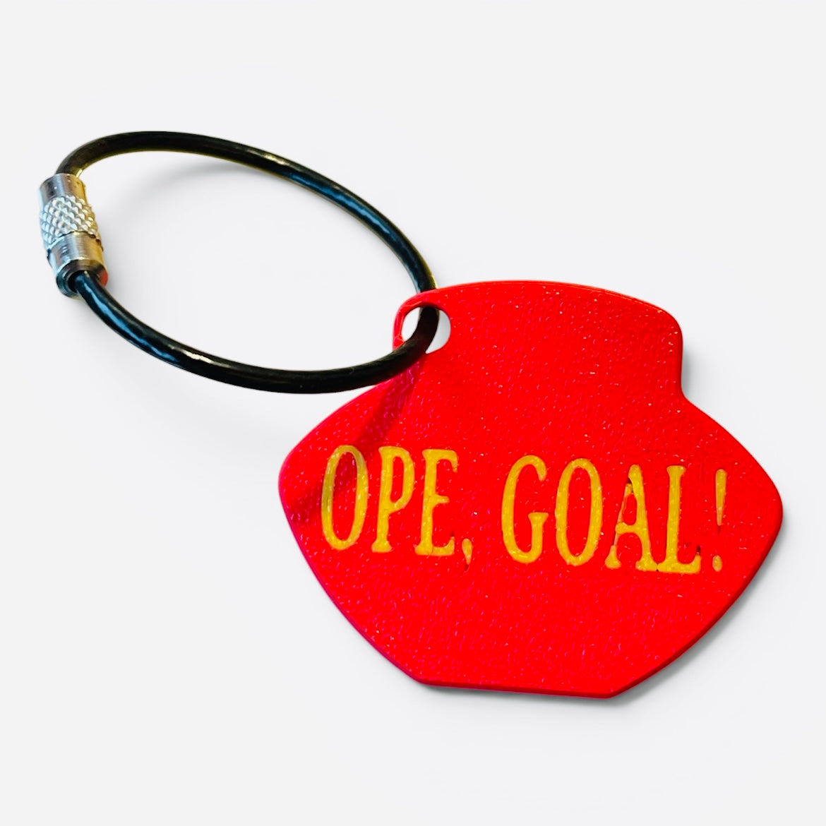 Soccer themed Sip Shield | Can Opener & Drink Protector for Tailgates, Watch Parties & Festivals | Ope, Goal! red gold