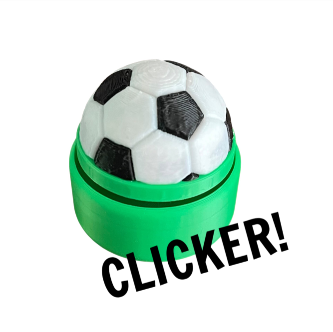 Soccer Clicker 3D Printed Fidget - Green Pocket Pal Charm