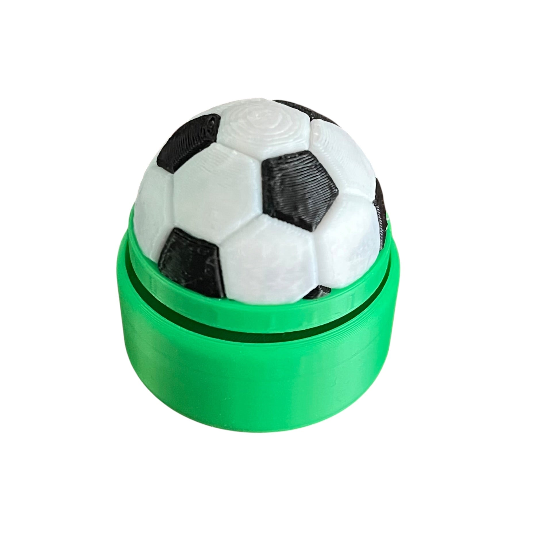 Futbol Green Clicker | 3D Printed Fidget | Soccer Fan Clear Backpack Buddy | Stadium Travel Souvenir | Stim
