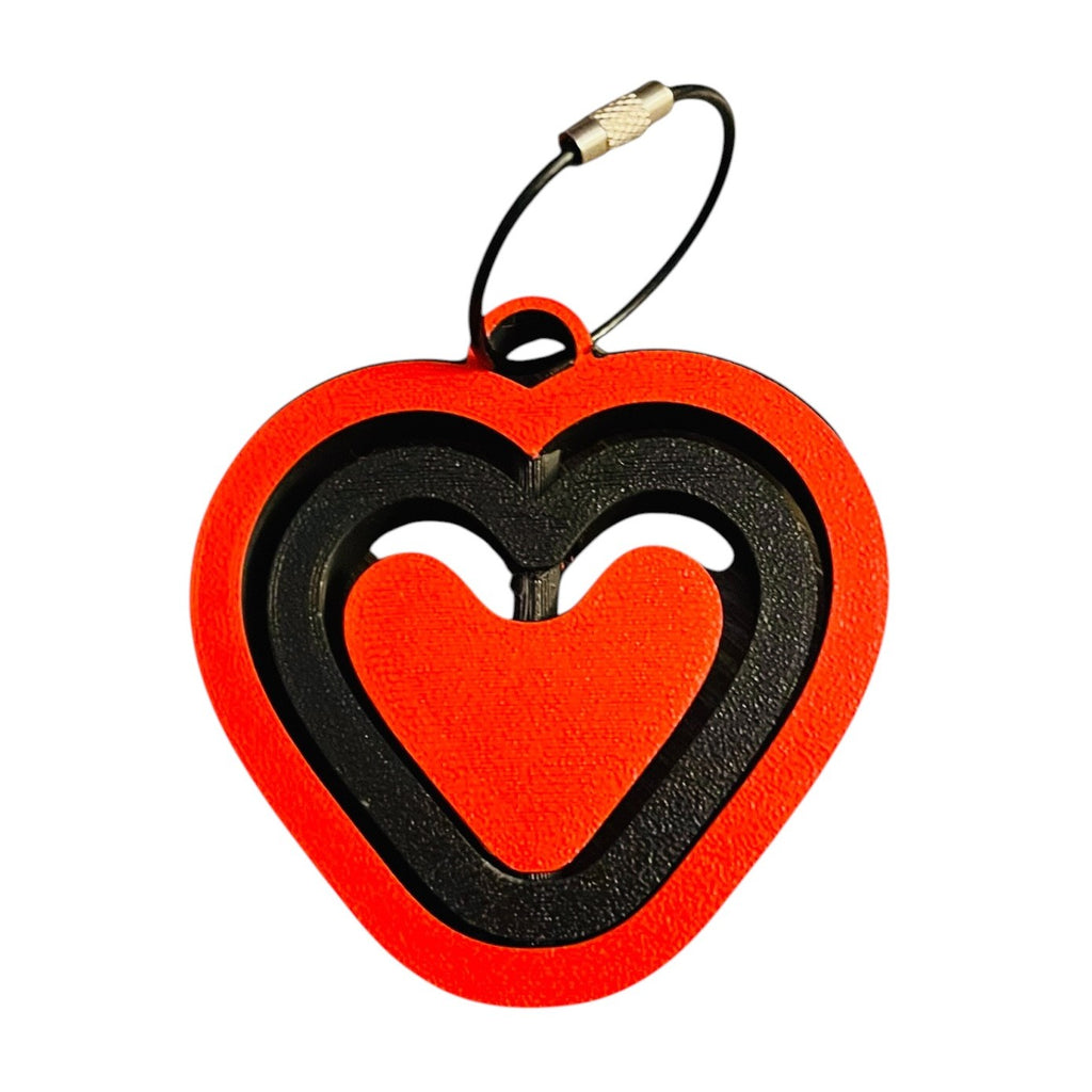 STASHIES | 3D Printed Clip-On Spinning Heart Fidget Keychain