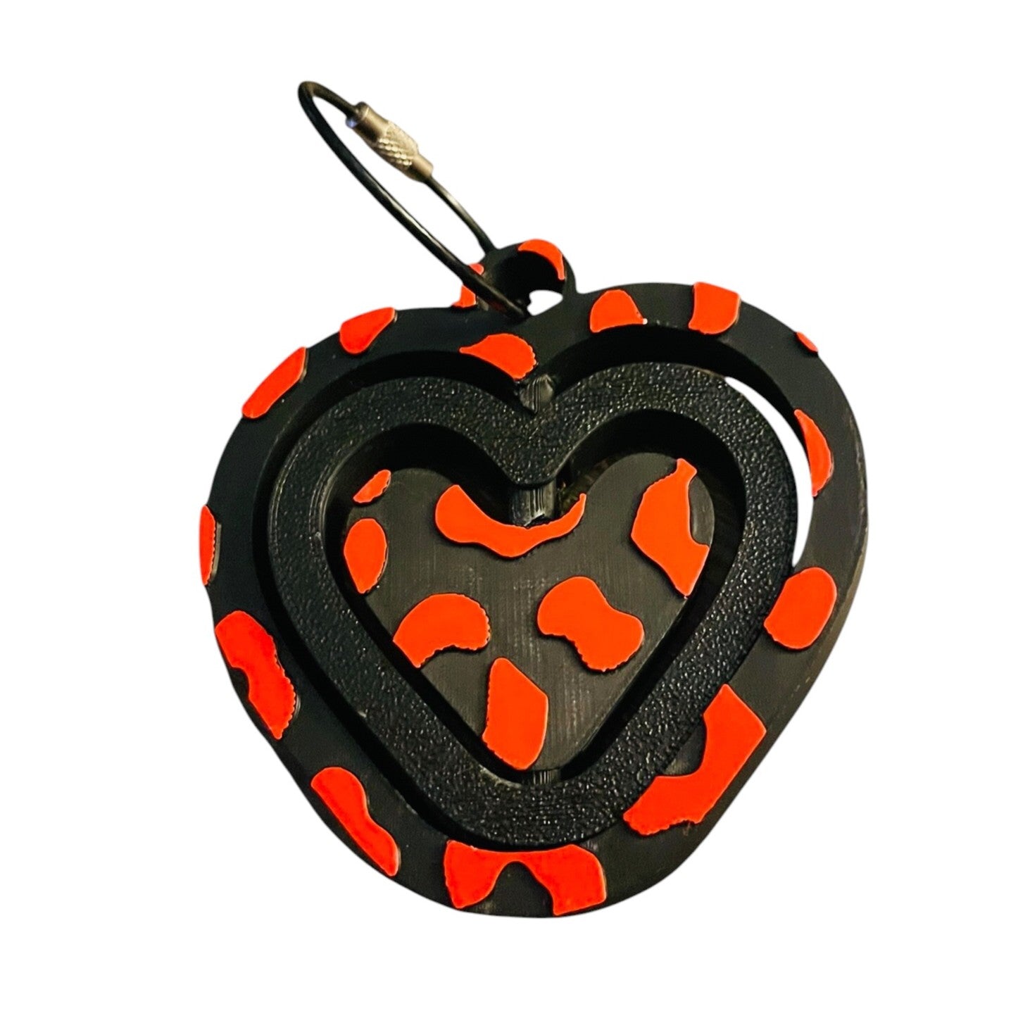 STASHIES | 3D Printed Clip-On Spinning Heart Fidget Keychain