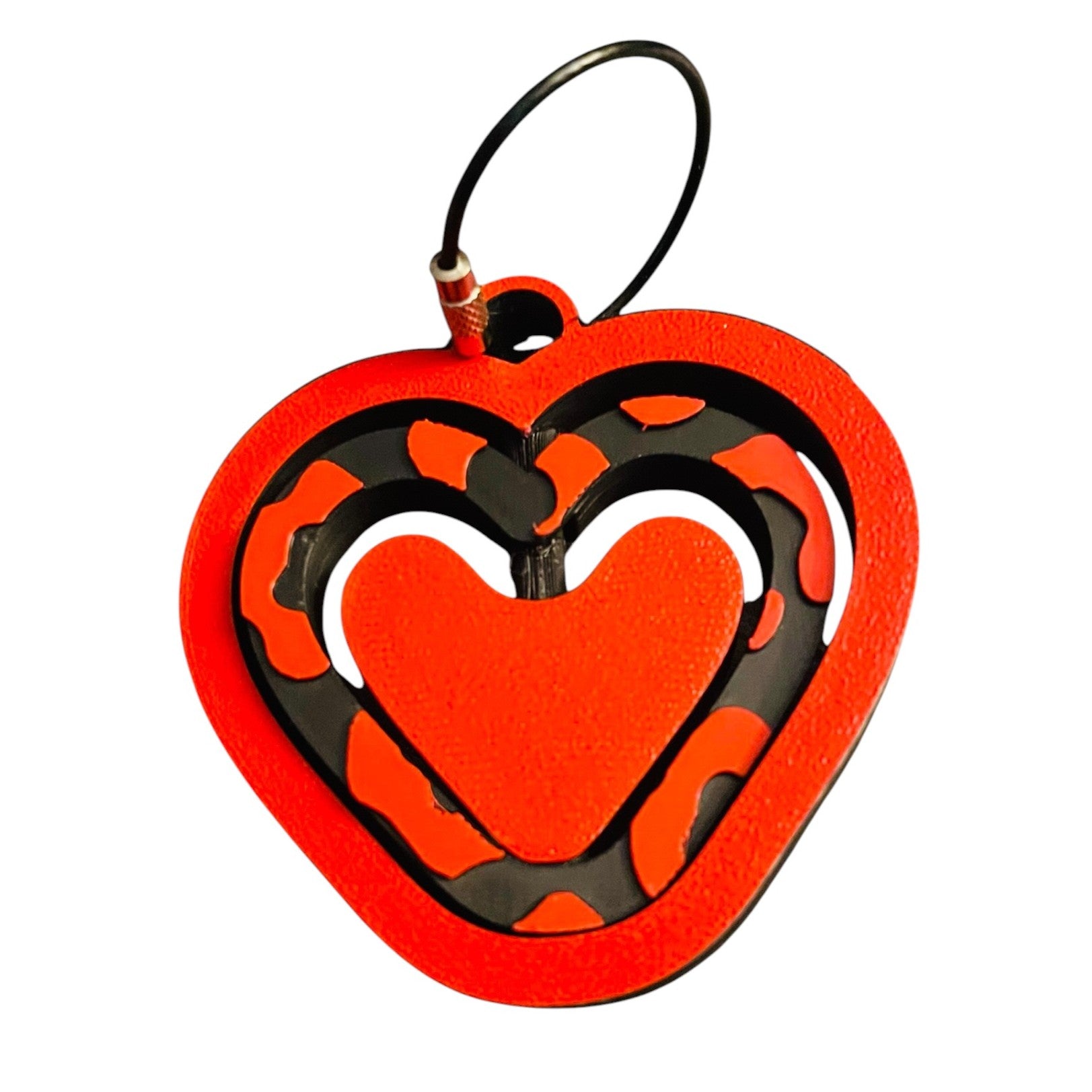 STASHIES | 3D Printed Clip-On Spinning Heart Fidget Keychain