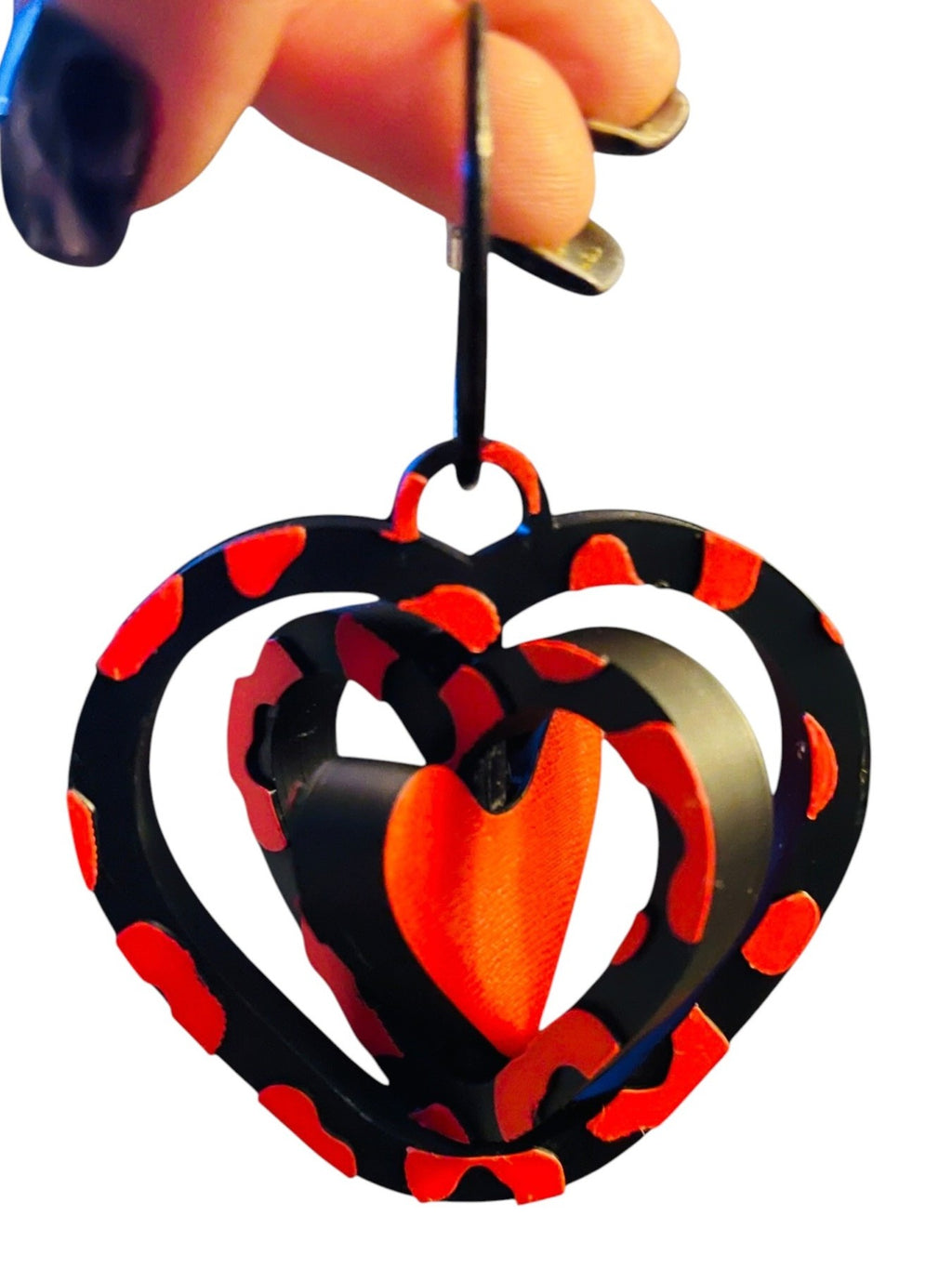STASHIES | 3D Printed Clip-On Spinning Heart Fidget Keychain