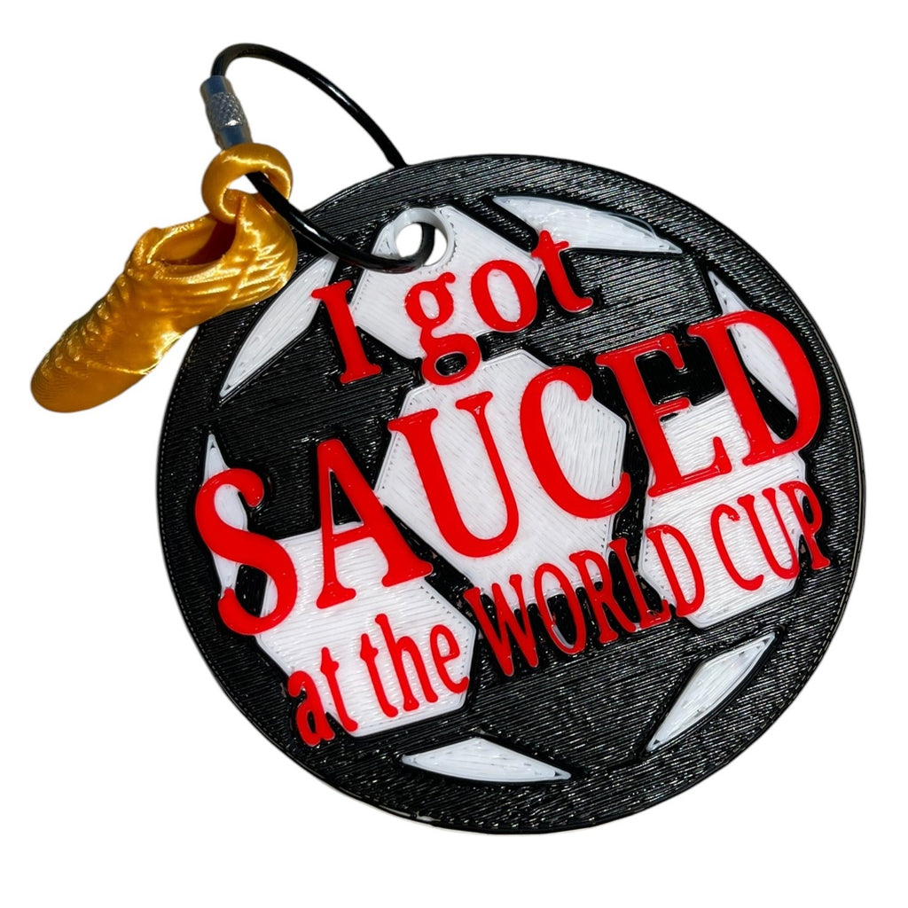 I Got Sauced Soccer Keychain - 3D Printed Bag Charm PLA