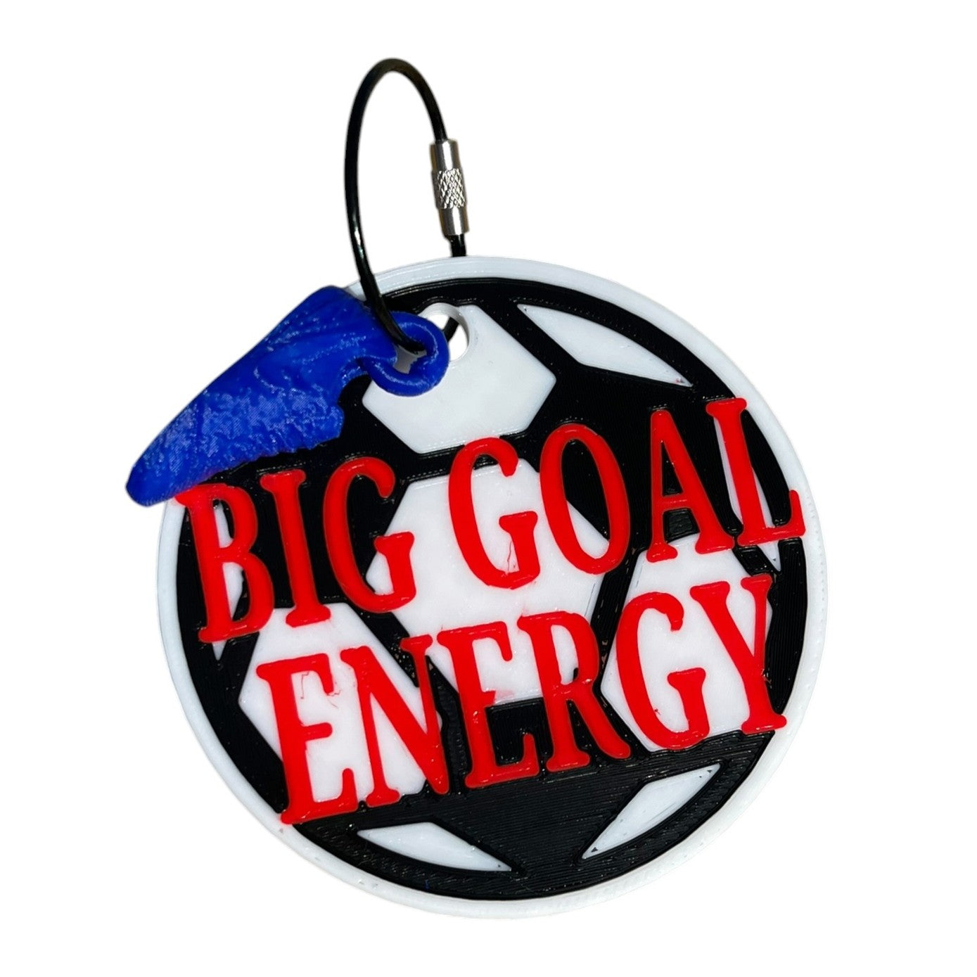 Funny Soccer Ball Big Goal Energy Keychain –  Blue Shoe Charm | 3D Printed PLA