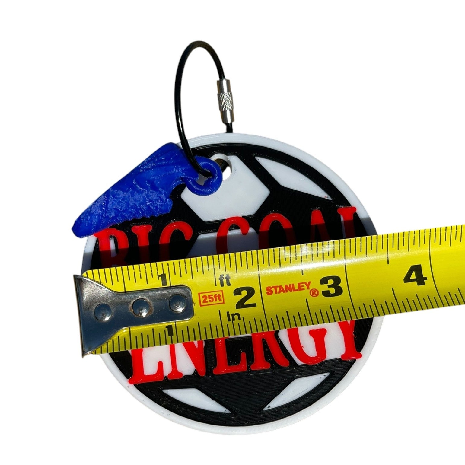 Funny Soccer Ball Big Goal Energy Keychain –  Blue Shoe Charm | 3D Printed PLA