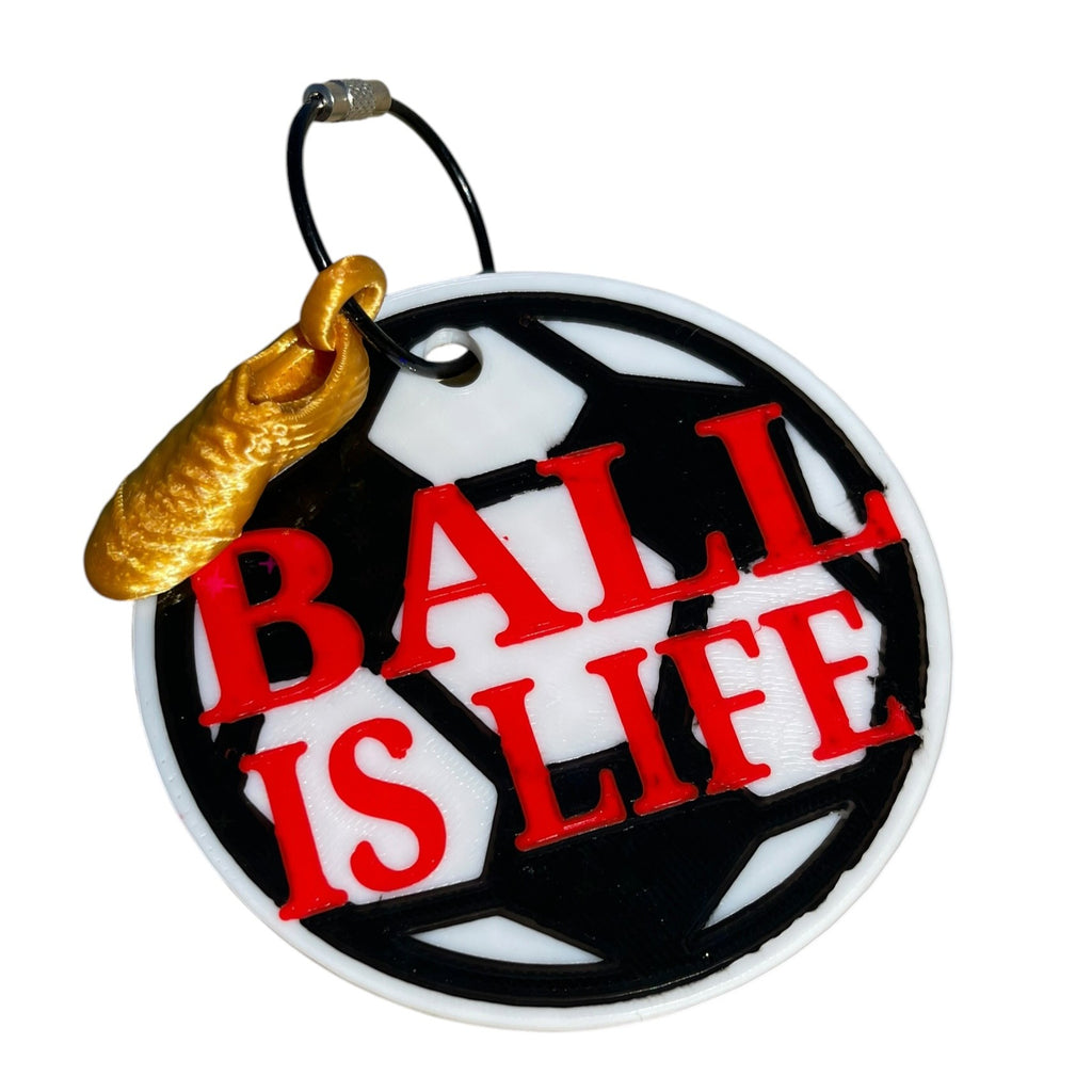 Funny Soccer Ball is Life Keychain – Yellow Shoe Charm | 3D Printed PLA