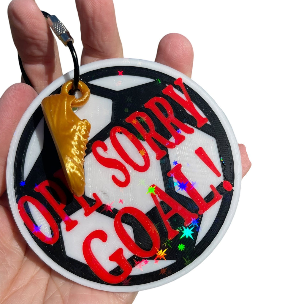 Funny Soccer Ball Keychain – Golden Shoe Charm | 3D Printed PLA