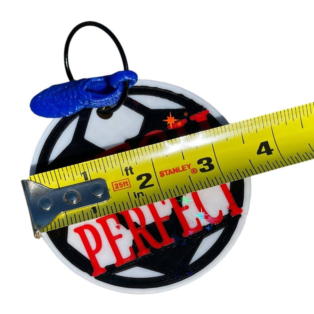 Funny Soccer Ball Pitch Perfect Keychain – Blue Shoe Charm | 3D Printed PLA