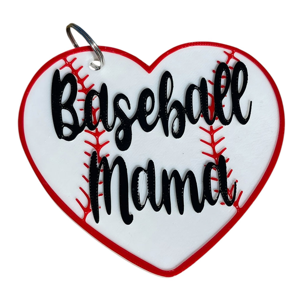 Baseball Fan Bag Charm | 3D Printed Baseball Mom Keychain & Purse Charm | Ball Mama