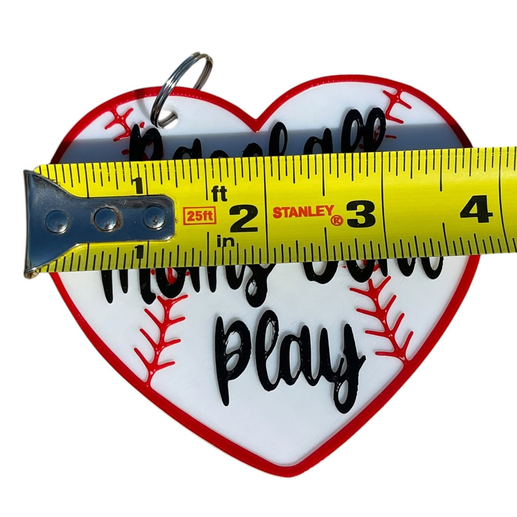 Baseball Fan Bag Charm | 3D Printed Baseball Mom Keychain & Purse Charm | Ball Moms Don't Play