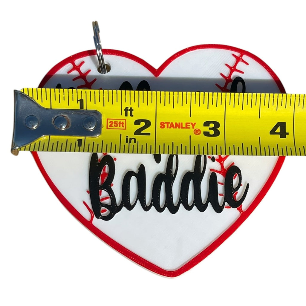 Baseball Fan Bag Charm | 3D Printed Baseball Mom Keychain & Purse Charm | Ball Baddie