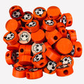 BeadSTASH | 3D Printed Red Horned Skull Round Kandi | Beads Set of 6