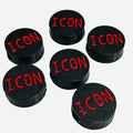 3D Printed Red ICON Message Round Kandi Beads - Set of 6 Rave Festival Beads