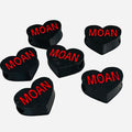 3D Printed Red MOAN Heart Message Kandi Beads - Set of 6 Rave Festival Beads