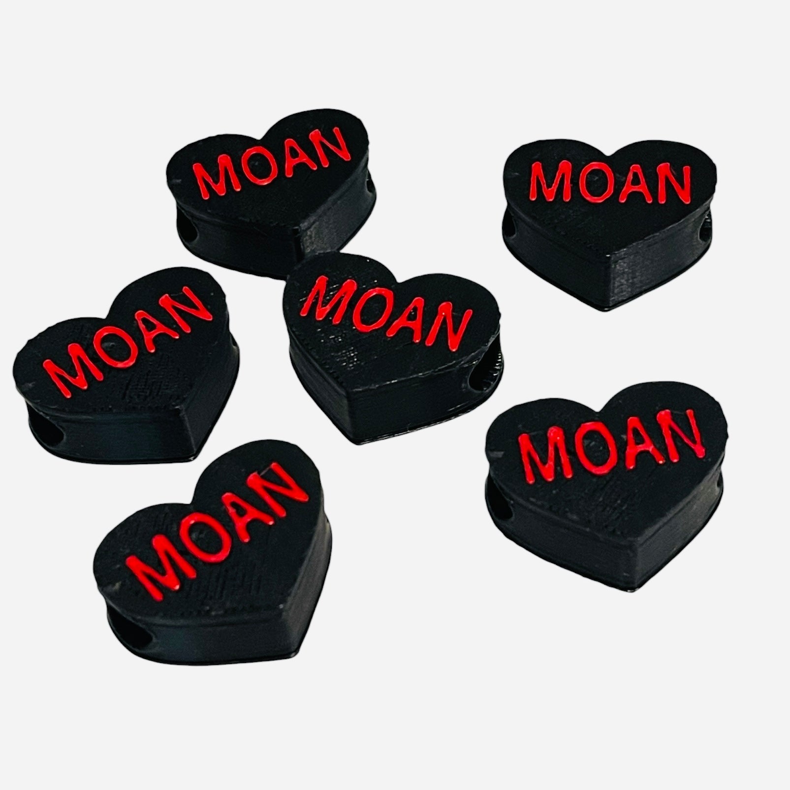 BeadSTASH | 3D Printed Black Message Kandi Beads | Set of 6