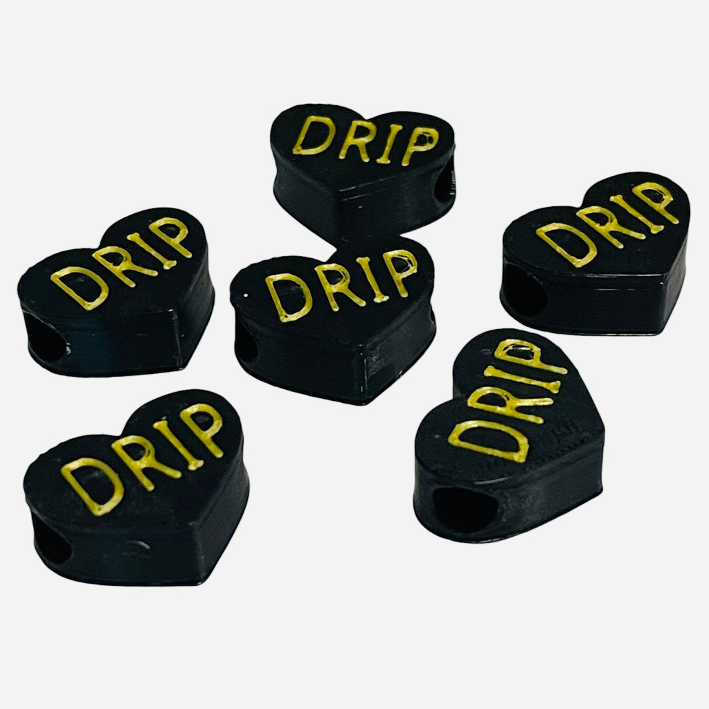 3D Printed DRIP Heart Message Kandi Beads - Set of 6 Rave Festival Beads
