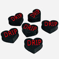 3D Printed Red DRIP Heart Message Kandi Beads - Set of 6 Rave Festival Beads