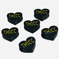 3D Printed THICC Heart Message Kandi Beads - Set of 6 Rave Festival Beads