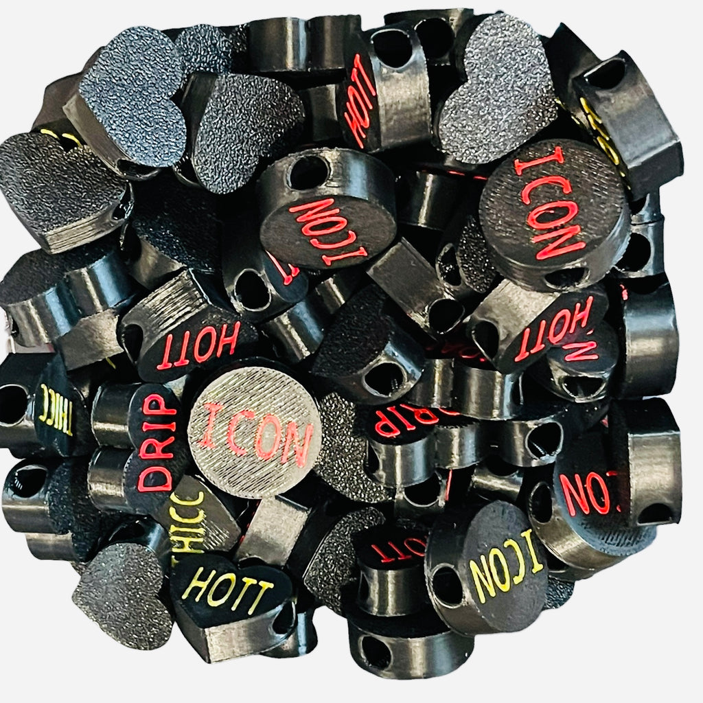 3D Printed ICON Message Round Kandi Beads - Set of 6 Rave Festival Beads