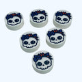 3D Printed Girly Skull Round Kandi Beads - Set of 6 Rave Festival Beads