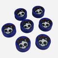 3D Printed Mohawk Skull Round Kandi Beads - Set of 6 Rave Festival Beads