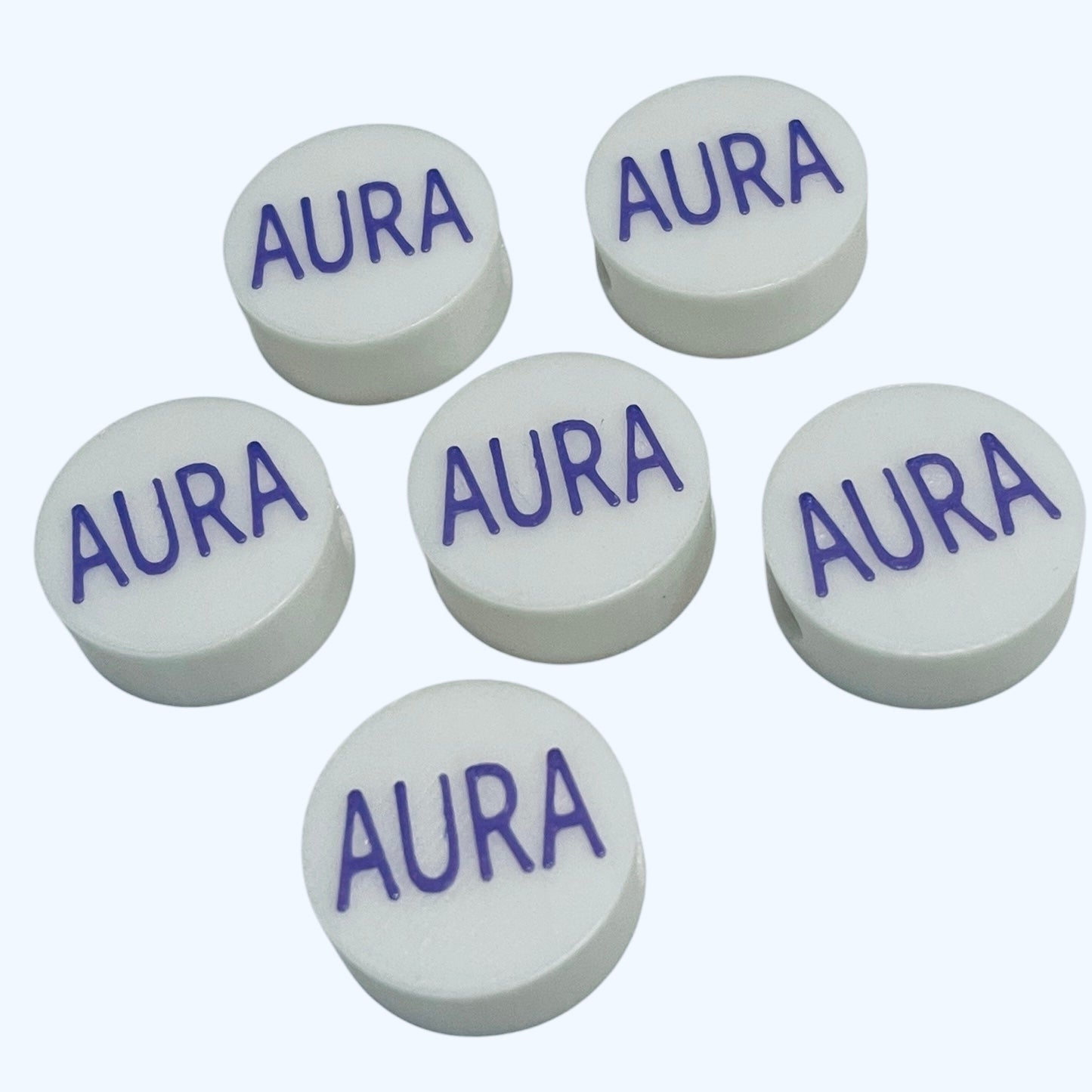3D Printed AURA Message Round Kandi Beads - Set of 6 Rave Festival Beads