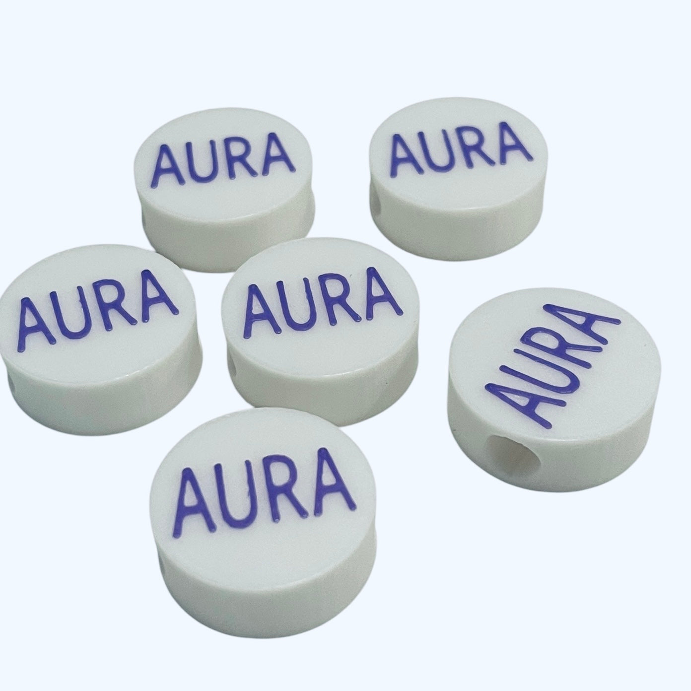 3D Printed AURA Message Round Kandi Beads - Set of 6 Rave Festival Beads