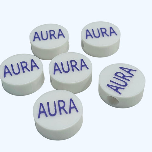 3D Printed AURA Message Round Kandi Beads - Set of 6 Rave Festival Beads