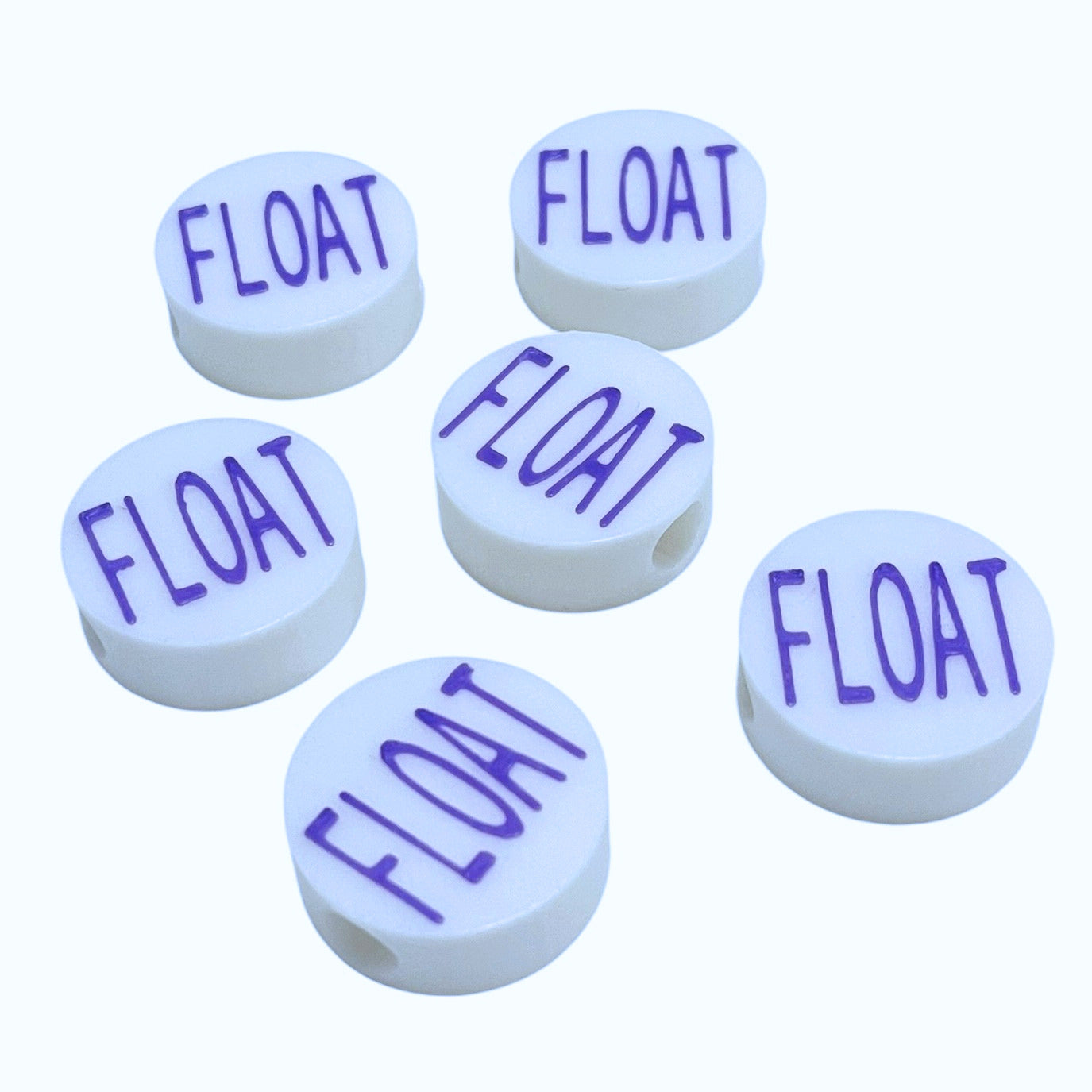 BeadSTASH | 3D Printed White Round Kandi Beads | Set of 6