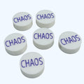3D Printed CHAOS Message Round Kandi Beads - Set of 6 Rave Festival Beads