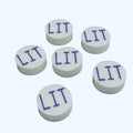 3D Printed LIT Message Round Kandi Beads - Set of 6 Rave Festival Beads