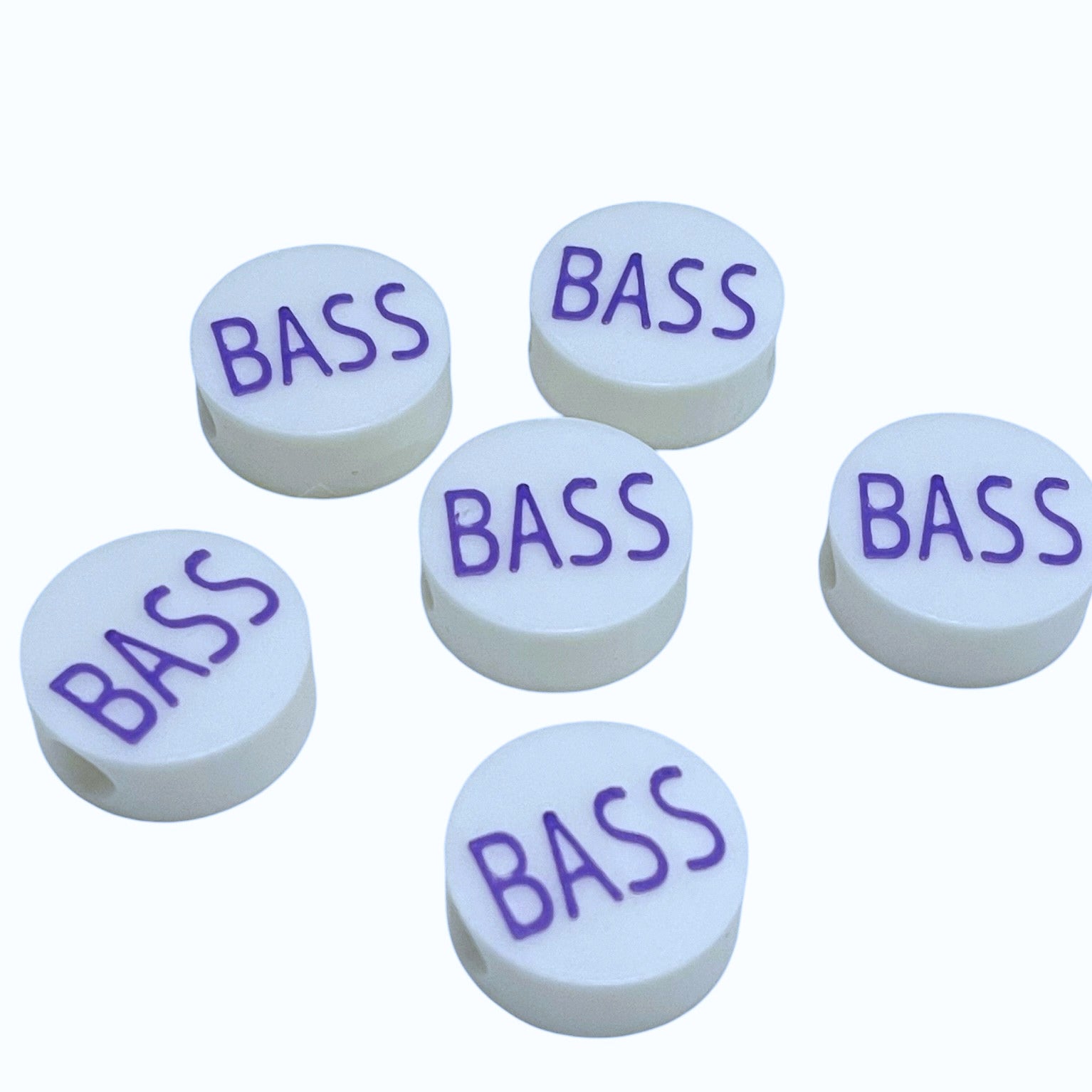 BeadSTASH | 3D Printed White Round Kandi Beads | Set of 6