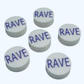 3D Printed RAVE Message Round Kandi Beads - Set of 6 Rave Festival Beads