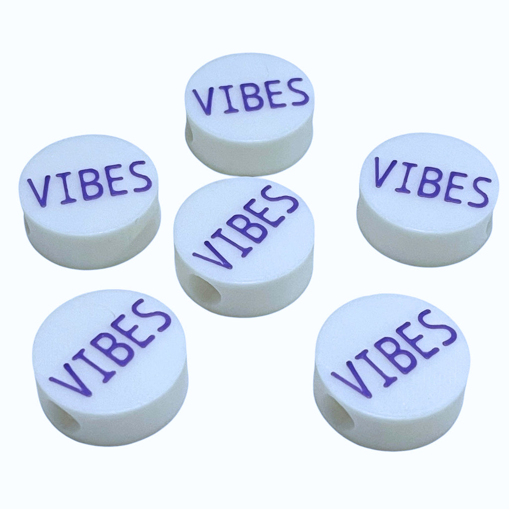 BeadSTASH | 3D Printed White Round Kandi Beads | Set of 6