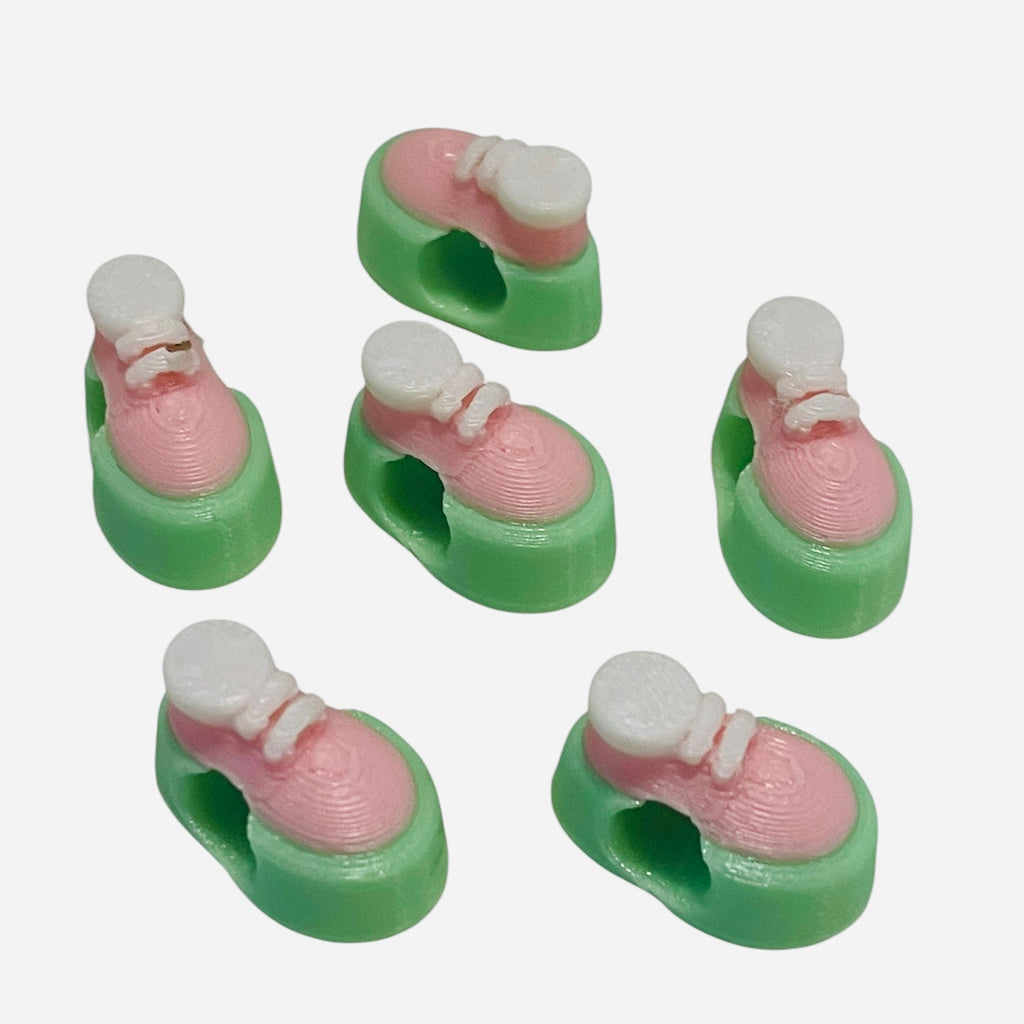 3D Printed Pastel Platform Hightop Kandi Beads - Set of 6 Rave Festival Beads