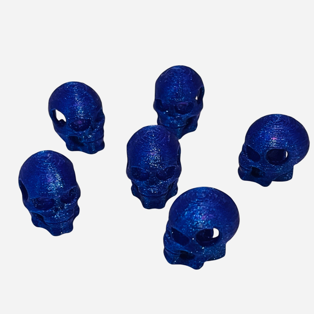 3D Printed Deep Purple Skull Kandi Beads - Set of 6 Rave Festival Beads