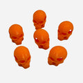 3D Printed Orange Skull Kandi Beads - Set of 6 Rave Festival Beads
