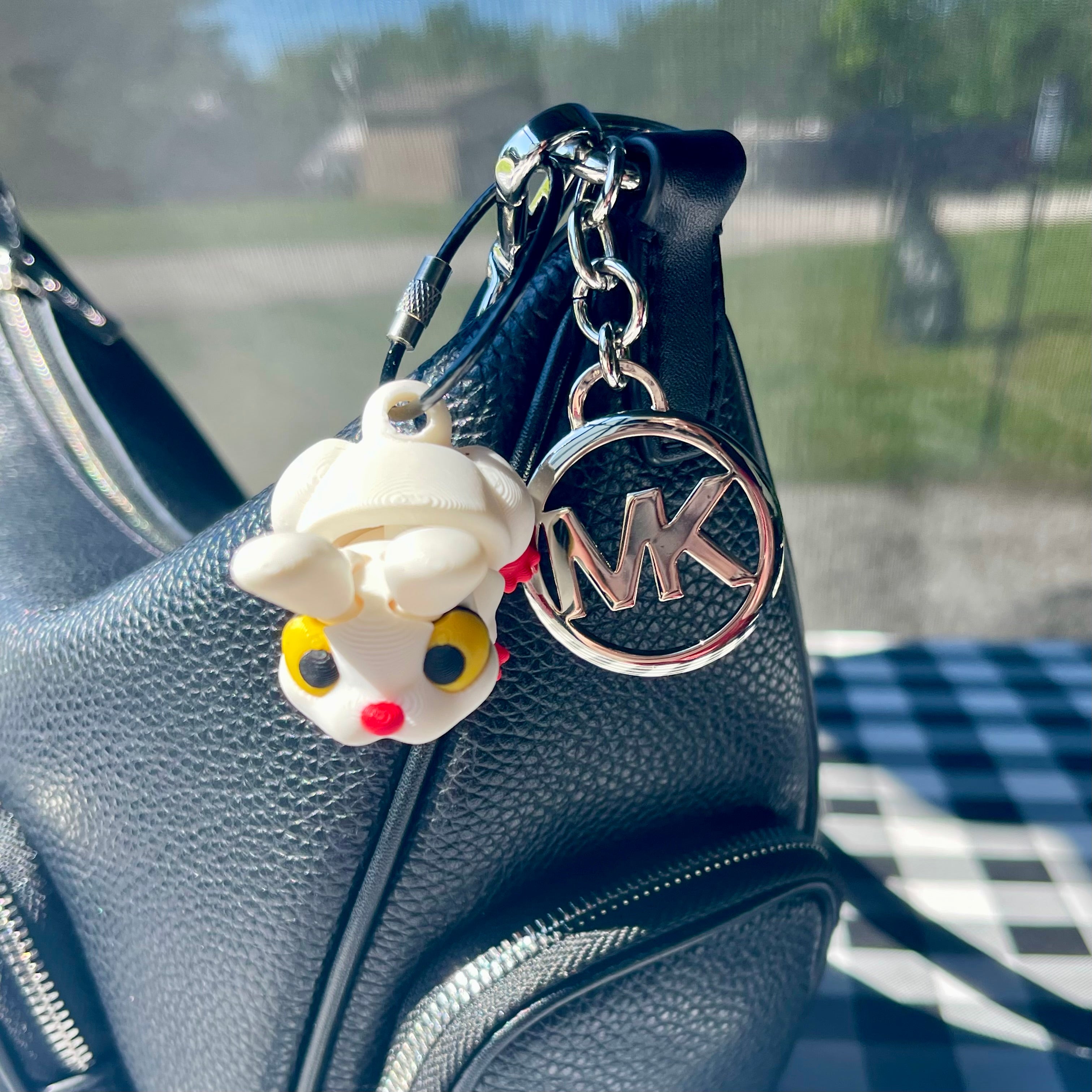 Flexi Bunny Articulated Bag Charm - 3D Printed Fidget Keychain
