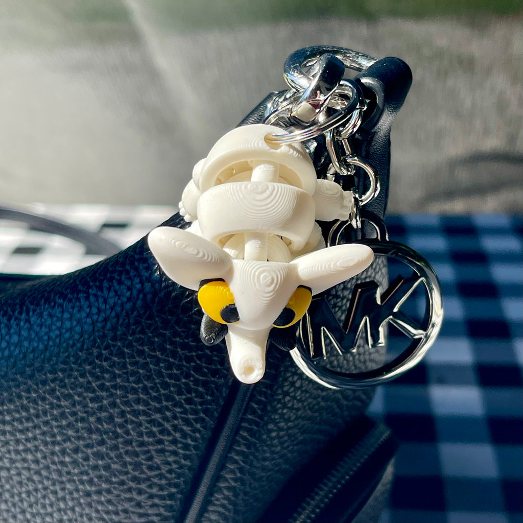 Flexi Elephant Articulated Bag Charm - 3D Printed Fidget Keychain