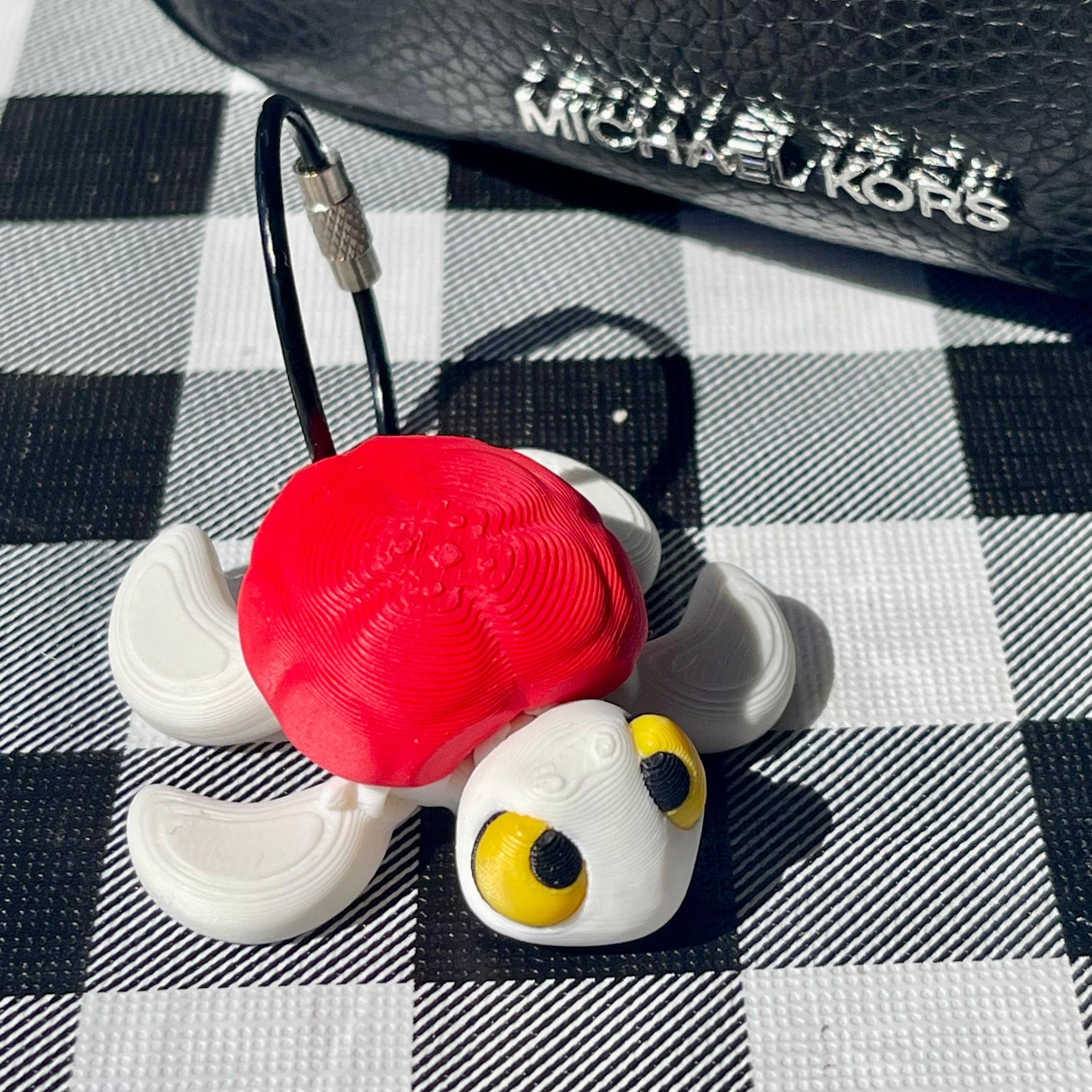 Flexi Articulated Sea Turtle Bag Charm - 3D Printed Fidget Keychain