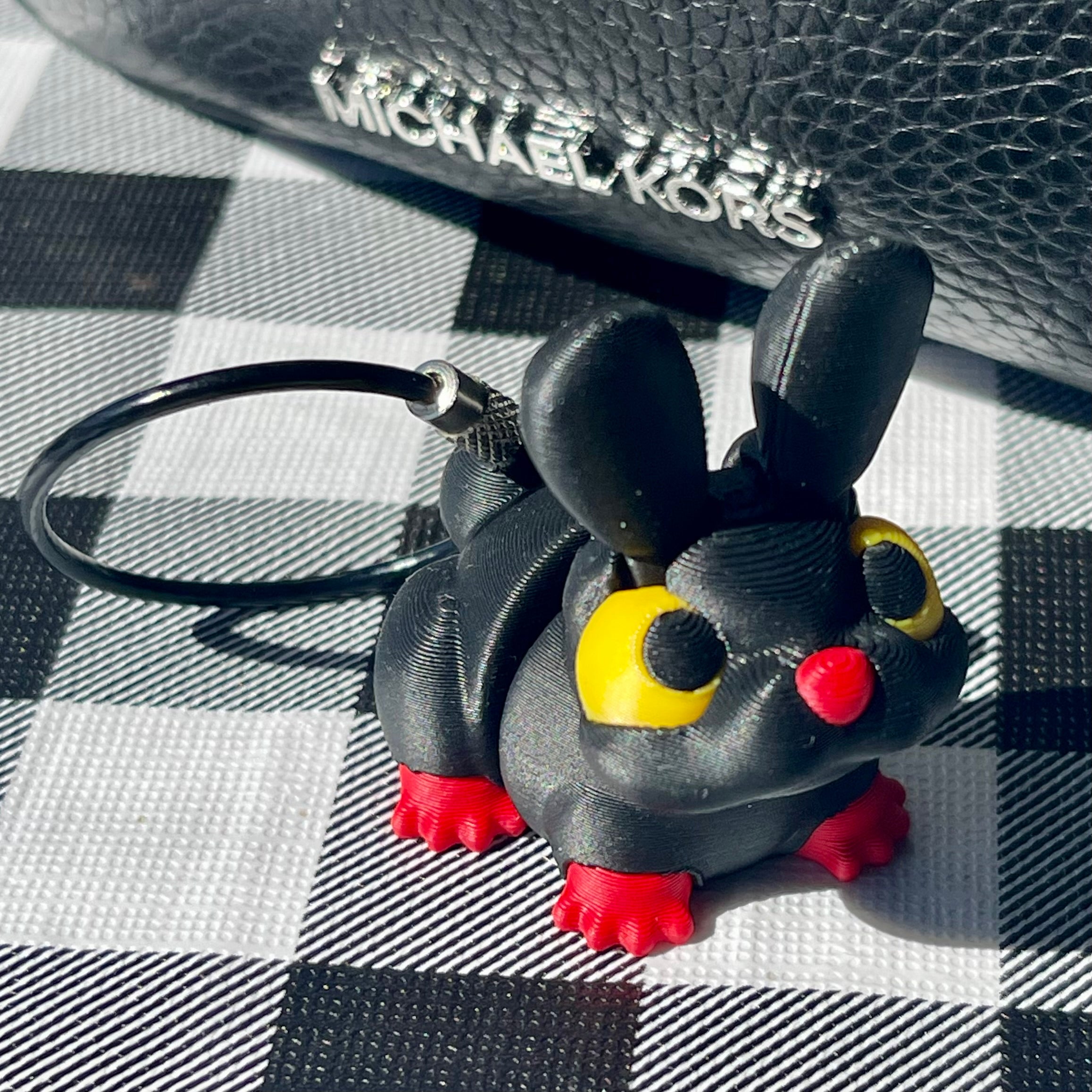Flexi Articulated Pet Bag Charm - Black & White 3D Printed Fidget