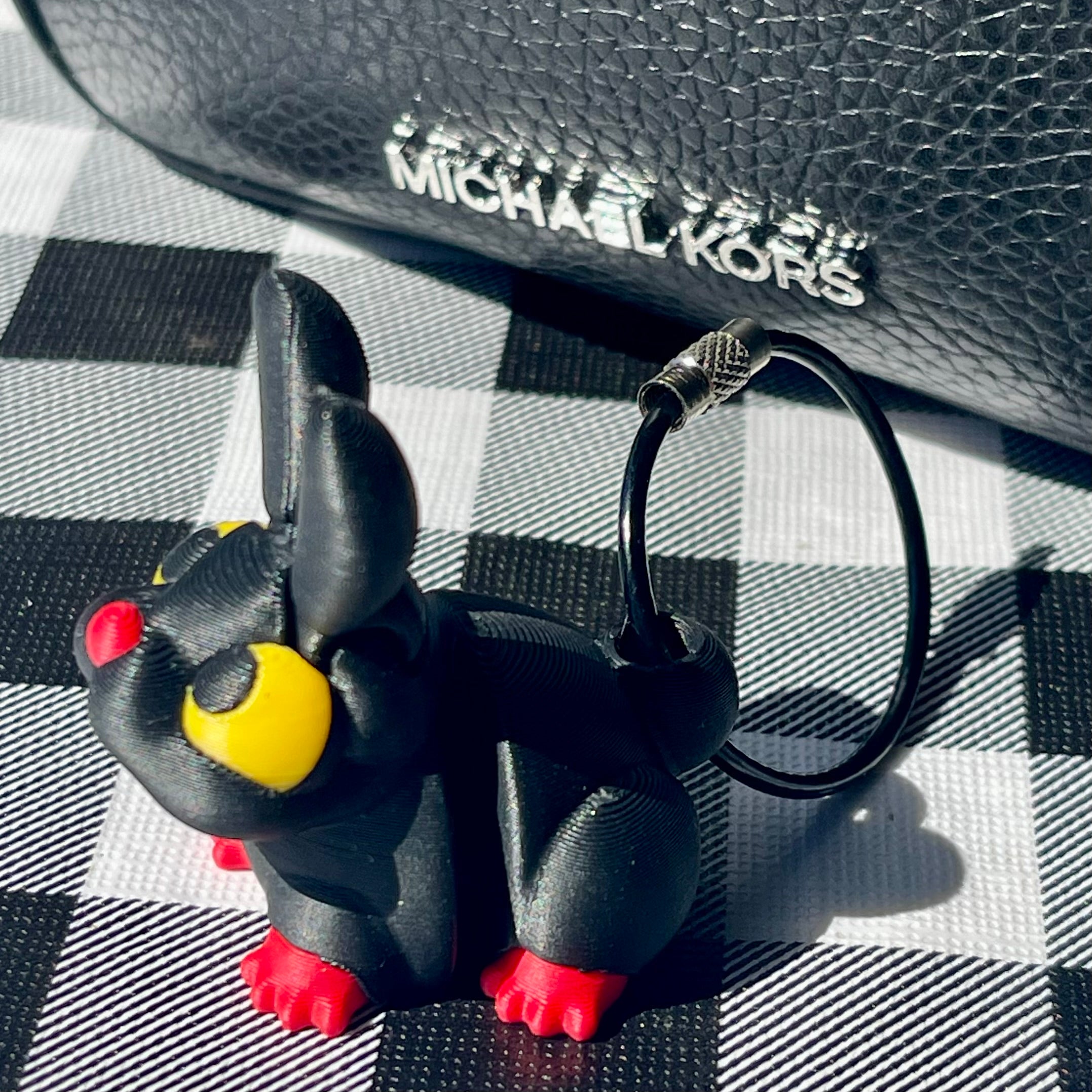 Flexi Articulated Pet Bag Charm - Black & White 3D Printed Fidget
