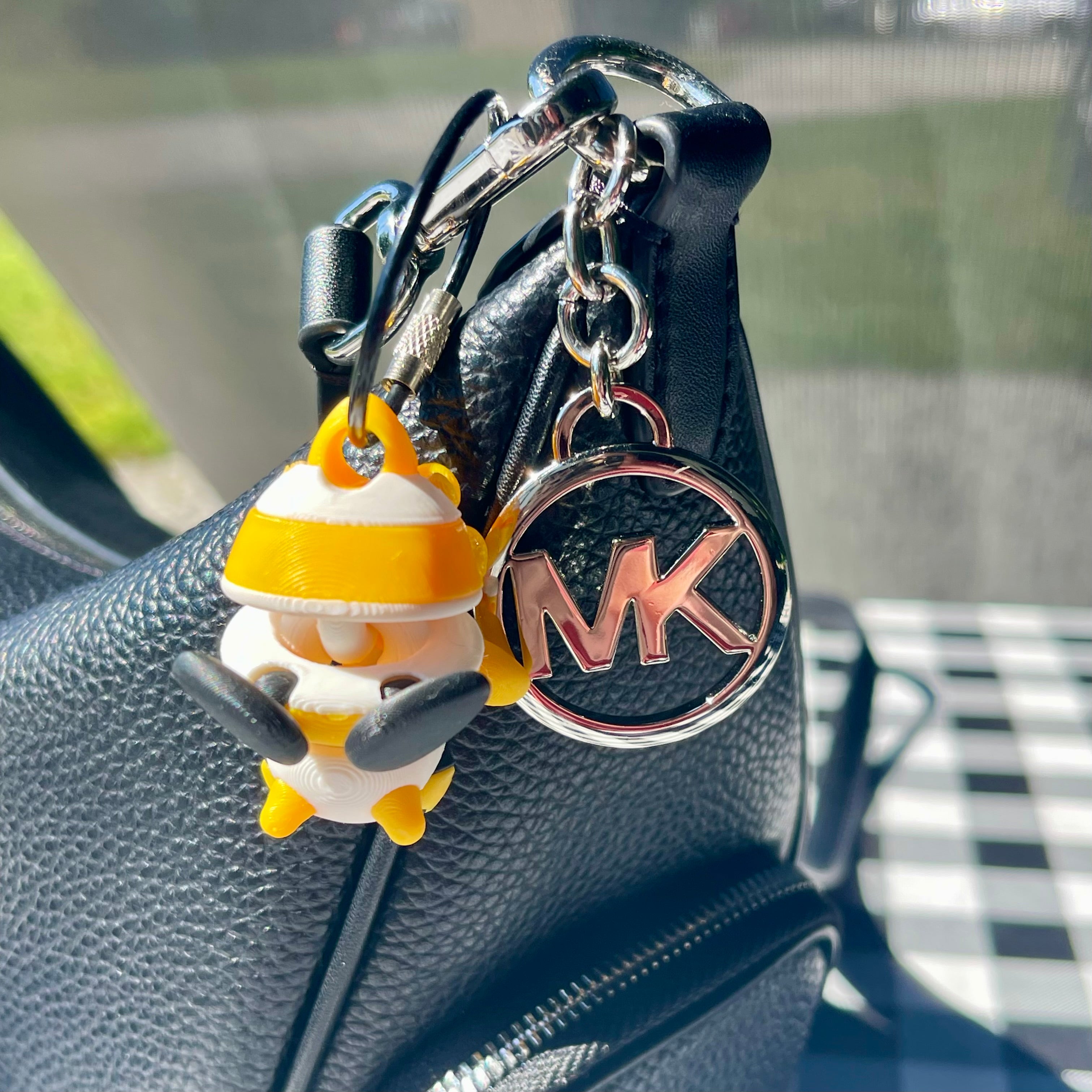 Flexi Yellow Bee Bag Charm - Articulated 3D Printed Fidget Keychain