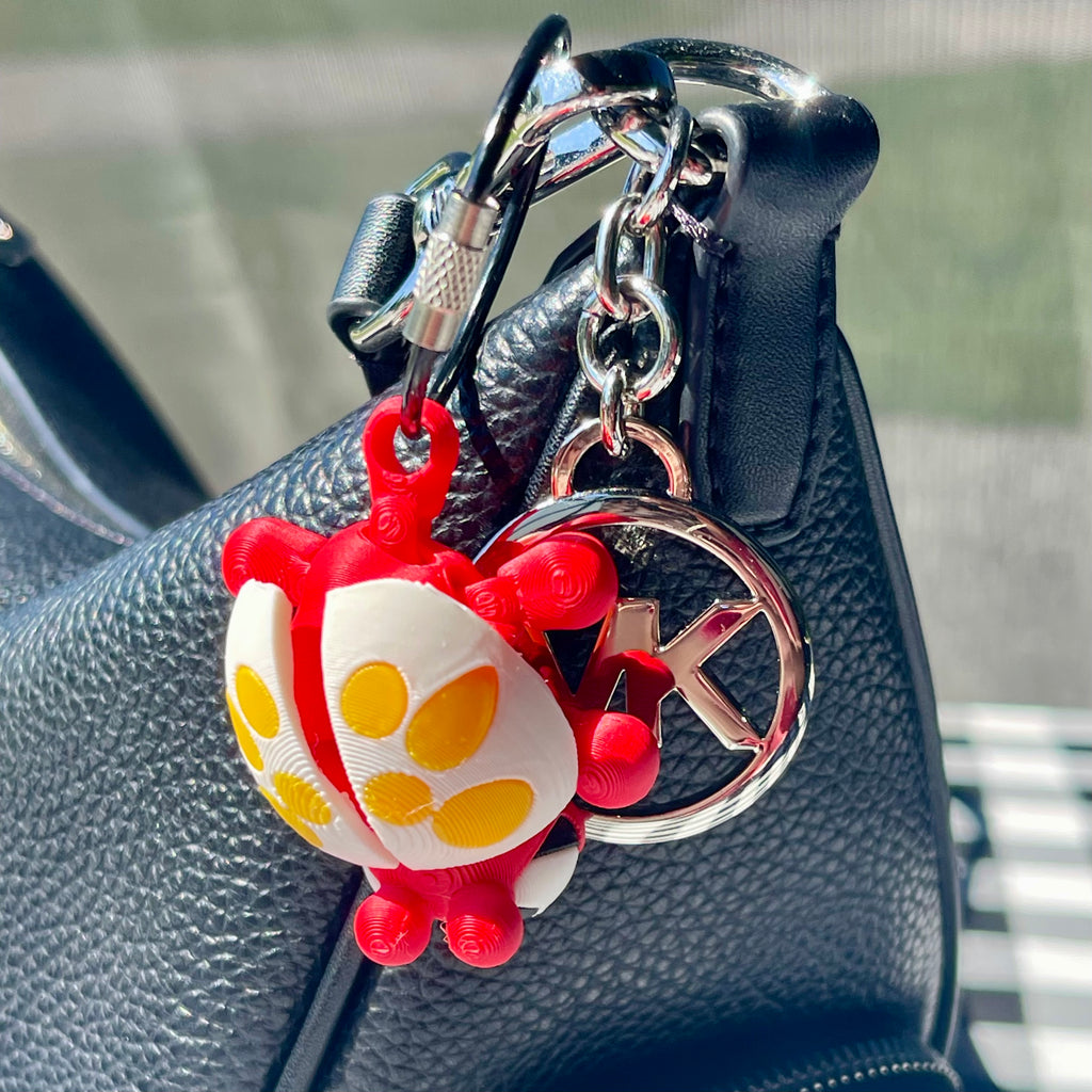 Flexi Ladybug Articulated Bag Charm - 3D Printed Fidget Keychain