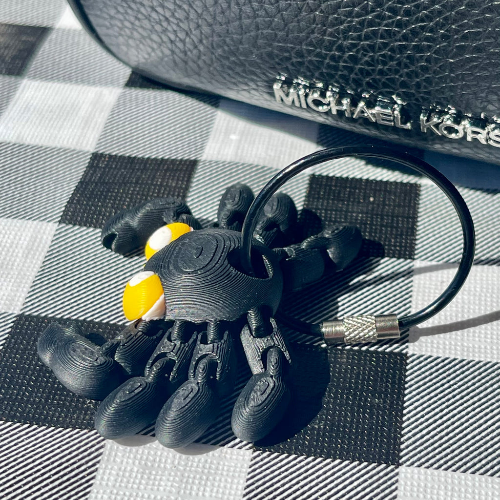 Flexi Crab Bag Charm - 3D Printed Articulated Fidget Keychain